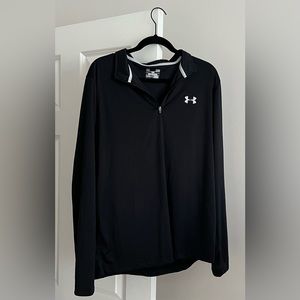 Mens Under Armour Long Sleeve Cold Gear Collared Zip Up Shirt